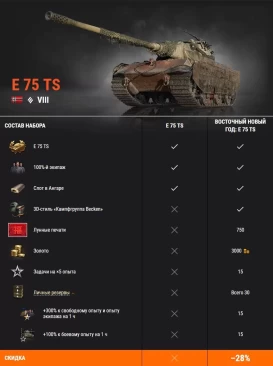 Третье предложение к Восточному Новому году: E 75 TS в World of Tanks EU
