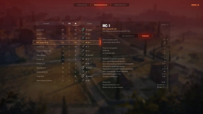 Новый экран послебоевой статистики в обновлении в World of Tanks 2.0
