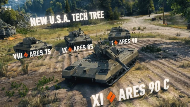 Новая ветка средних танков США без перезарядки в обновлении 2.1.1 World of Tanks