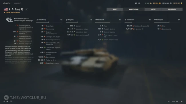 Ares 90 — танк 10 уровня из ветки автопушек в World of Tanks