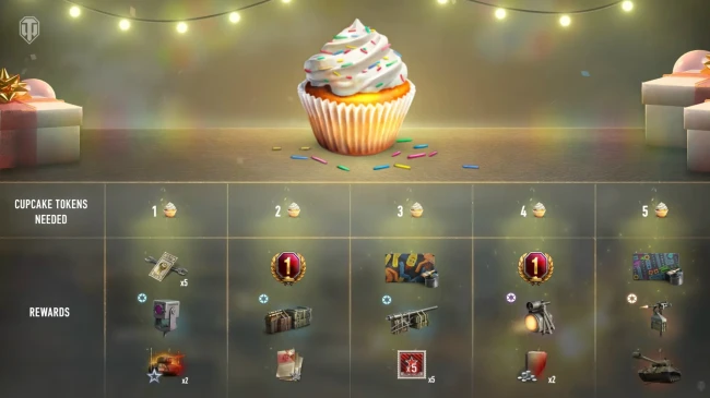 Прогрессия за пирожные на региональное 15-летие World of Tanks Прогрессия за пирожные на региональное 15-летие World of Tanks
