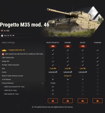 Предложение недели Progetto M35 mod. 46 в World of Tanks EU