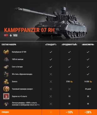 Скальпель или кувалда? Kampfpanzer 07 RH, ИСУ-122С и TOG II* в World of Tanks