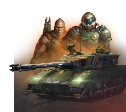 Арты, иконки и тематические фоны Боевого пропуска DOOM — World of Tanks
