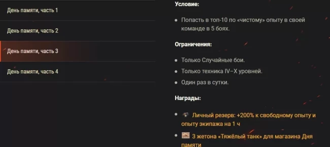 Отмечаем День памяти особыми боевыми задачами в World of Tanks