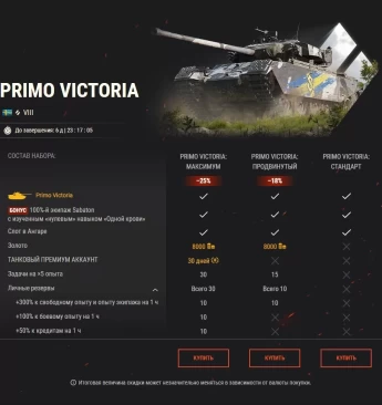 Тяжёлый металл на поле боя: Primo Victoria, Strv K, и TL-1 LPC в World of Tanks EU